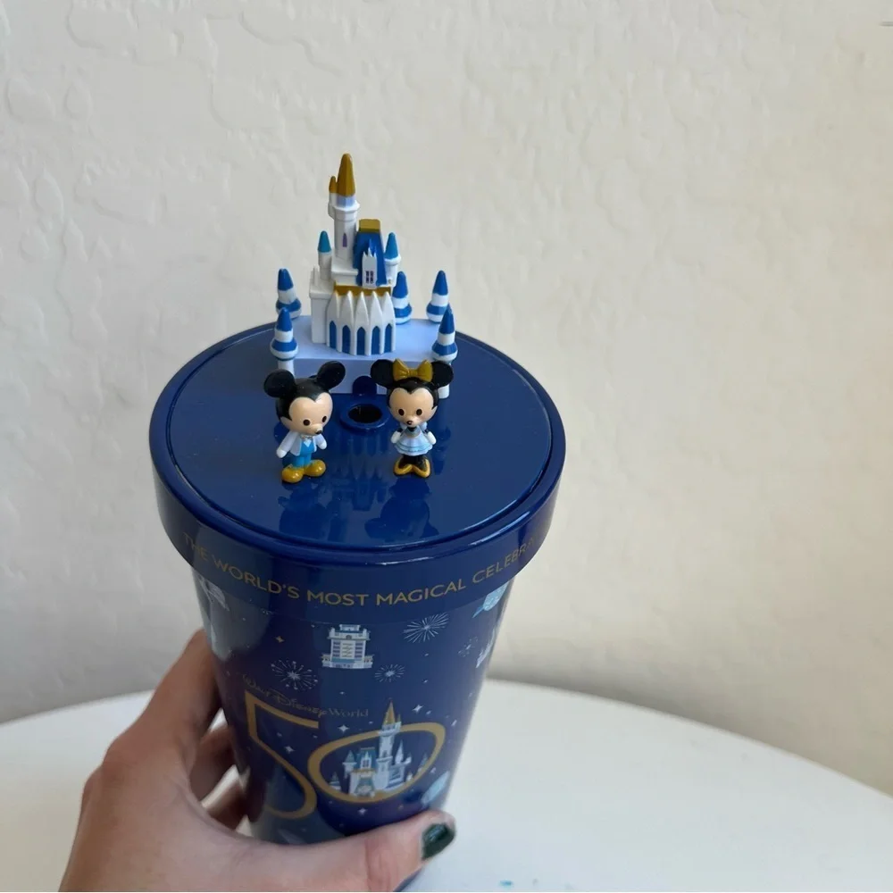 Walt Disney World 50th Anniversary Mickey Minnie Castle Tumbler